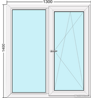 Окно двухстворчатое Exprof Practica 58 мм 1300х1400 мм 3-х кам с монтажом