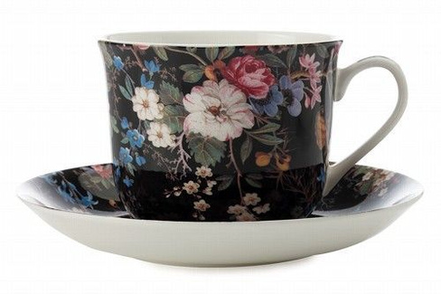 Чашка с блюдцем чайная 480 мл, Maxwell & Williams Полночные цветы, Уильям Килбурн (53986al)