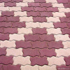 Брусчатка "Волна" розовая на белом цементе (частичная прокраска)