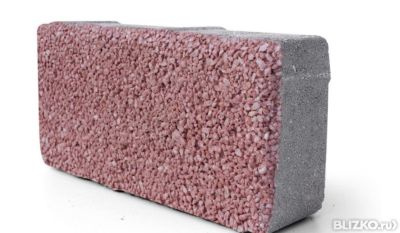 Брусчатка Кирпичик "СТОУНМИКС" 200х100х60 розовая на белом цементе