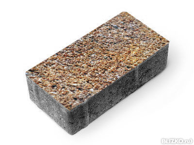 Брусчатка Кирпичик "СТОУНМИКС" 200х100х60 оранжевая на белом цементе