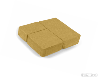 Тротуарная плитка "Новый Город" 60мм желтая, на белом цементе