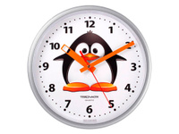 Часы Пингвин Серебристый, пластик