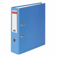 Папка-регистратор BRAUBERG с покрытием из ПВХ 80 мм с уголком голубая удвоенный срок службы 227197