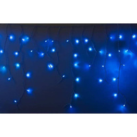 Гирлянда Neon-Night АЙСИКЛ бахрома, 2,4х0,6 м, белый ПВХ, мерцающий Flashing, 88LED синие