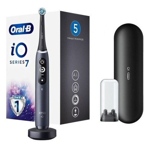 Электрическая зубная щетка Oral-B iO Series 7 Onyx насадки для щётки: 1шт, цвет:черный [7 black onyx]
