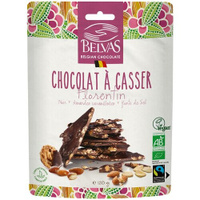 Сладости Belvas Шоколад тёмный "Belgian Thins 56%", с миндалём и солью геранда Belvas 120 г
