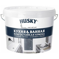 Краска акриловая HUSKY для кухонь и ванных комнат матовая белый 9 л