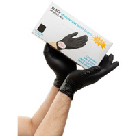 Перчатки Wally Plastic нитриловые, 50 пар, размер M, цвет черный