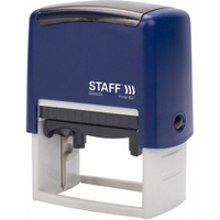 Самонаборный штамп автоматический STAFF 237430, оттиск 40 х 60 мм, прямоугольный, синий