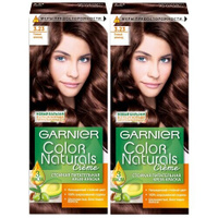 GARNIER Color Naturals стойкая питательная крем-краска для волос, 2 шт., 3.23 темный шоколад