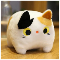 Мягкая игрушка Глазастый котик Кирпичик 20 см / квадратный котенок, белый Uralour