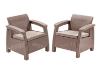 Комплект мебели Corfu Duo (2 кресла), капучино