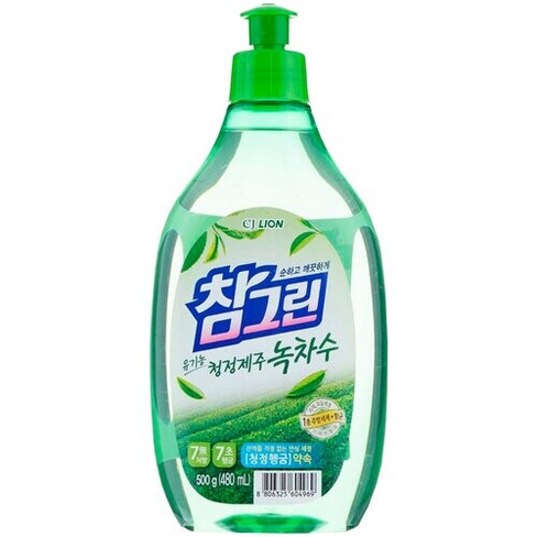 LION Жидкость для мытья посуды Chamgreen Зелёный чай, 0.48 л, 0.5 кг