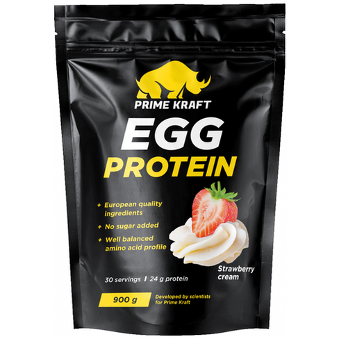 Протеин Prime Kraft Egg Protein, 900 гр., клубника и сливки