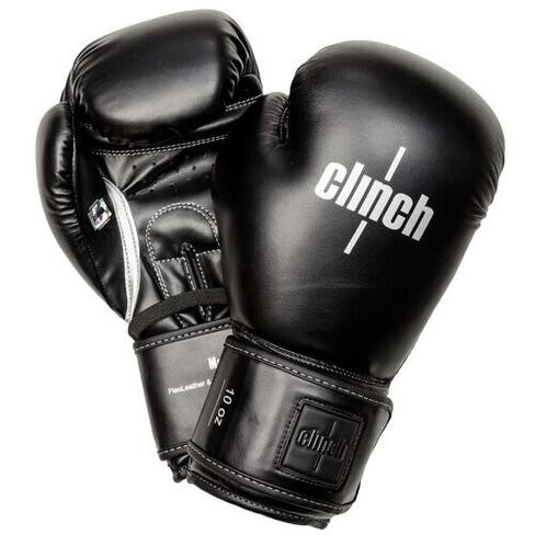 Перчатки боксерские Clinch Fight 2.0 черные (вес 8 унций