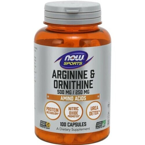 Аминокислота NOW Arginine & Ornithine, нейтральный, 100 шт.