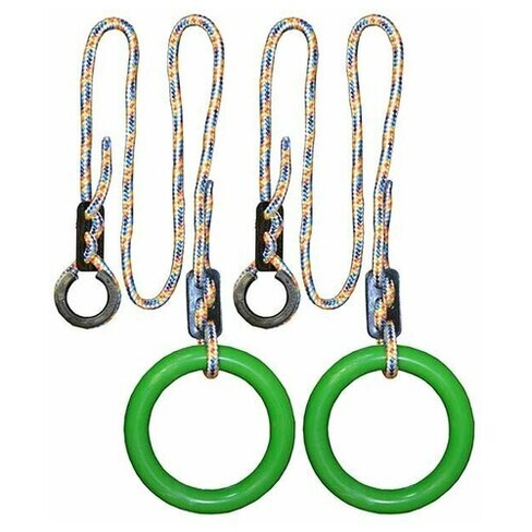 Кольца гимнастические круглые для детского спортивного комплекса и турника (Зеленый) Продукция