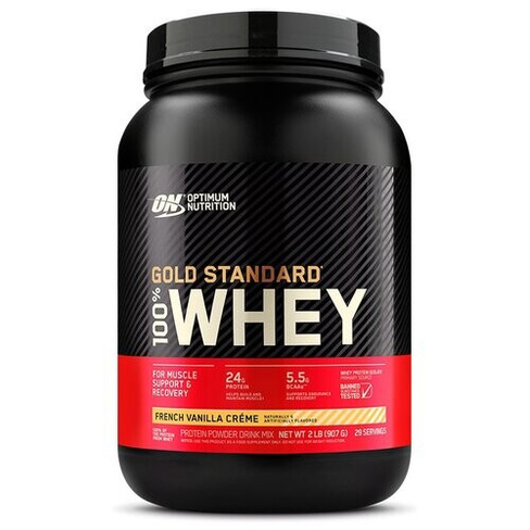 Протеин Optimum Nutrition 100% Whey Gold Standard, 909 гр., французский ванильный крем