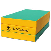 Спортивный мат 150x100x10 см Perfetto Sport № 4 зелёно/жёлтый
