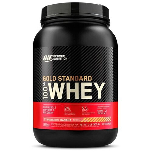 Протеин Optimum Nutrition 100% Whey Gold Standard, 907 гр., клубника-банан
