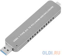 Контейнер ORIENT 3552U3, USB 3.1 Gen2 для SSD M.2 NVMe 2242/2260/2280 M-key, PCIe Gen3x2 (JMS583),10 GB/s, поддержка UAP