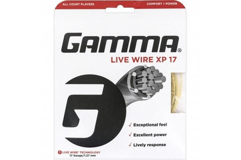 Струны для ракеток GAMMA LIVE WIRE XP 16 NATURAL, BLACK SET