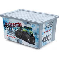 Детский ящик для игрушек X-BOX Супер Трак 57 л на колесах