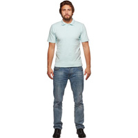 Рубашка поло мужская голубая с короткими рукавами (размер XXL, 54, 200 г/кв.м)