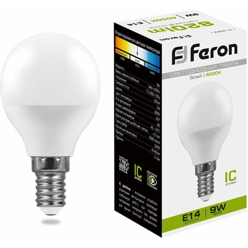 Светодиодная лампа FERON LB-550 9W 230V E14 4000K