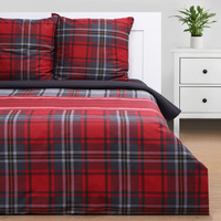 Постельное белье Scottish holidays цвет: красный, серый (евро)