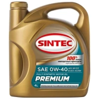 Масло Sintec Premium 0W-40 4 л A3/B4