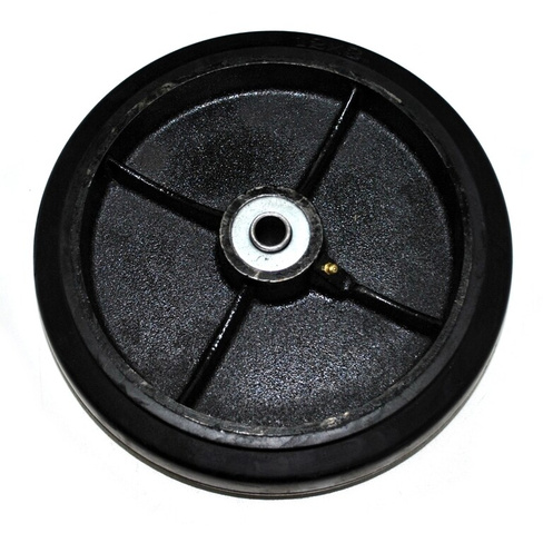 Колесо большегрузное чугунное /черная резина без опоры 300мм (D95) W8012(20)