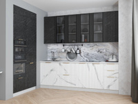 Кухонный гарнитур под белый мрамор | 2.6*1.2 метра Монца 001