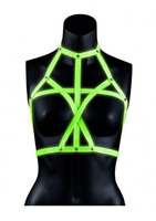 Портупея Bra Harness - Glow in the Dark - Neon Green/Black - S/M Shots toys