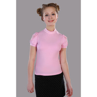 Блузка школьная №13133 "Бэлль" кулирка с лайкрой (р-ры: 122-164) светло-розовый