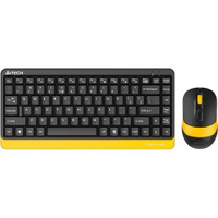 Комплект (клавиатура+мышь) A4TECH Fstyler FG1110, USB, беспроводной, черный и жёлтый [fg1110 bumblebee]