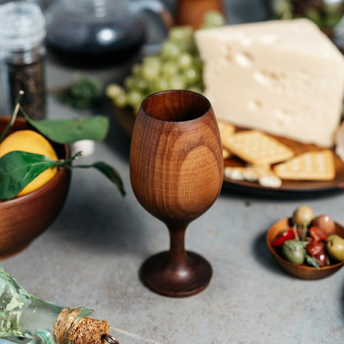 Бокал для вина из натурального кедра mаgistrо, 16,5×7 см, цвет шоколадный Magistro