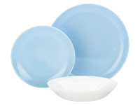 Комплект столовой посуды Дивали Light blue and White 18 предметов Светло-голубой / Белый