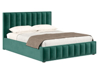 Двуспальная кровать Шерон ПМ Изумрудный, велюр, 160х200 см