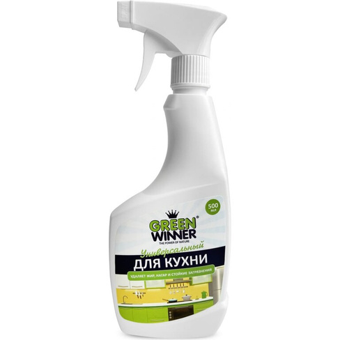 Универсальный гипоаллергенный чистящий эко-спрей для кухни GREEN WINNER 4607002305940
