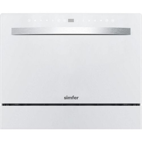 Посудомоечная машина Simfer DСB6501, компактная, настольная, 55см, загрузка 6 комплектов, белая
