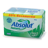 Мыло туалетное антибактериальное 300 г ABSOLUT Абсолют Комплект 4 шт. х 75 г Алоэбез триклозана 6065