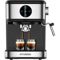 Кофеварка Hyundai HEM-3312, рожковая, черный / серебристый