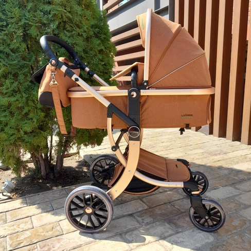 Детская коляска трансформер 3 в 1 Luxmom 601A цвет Мокко