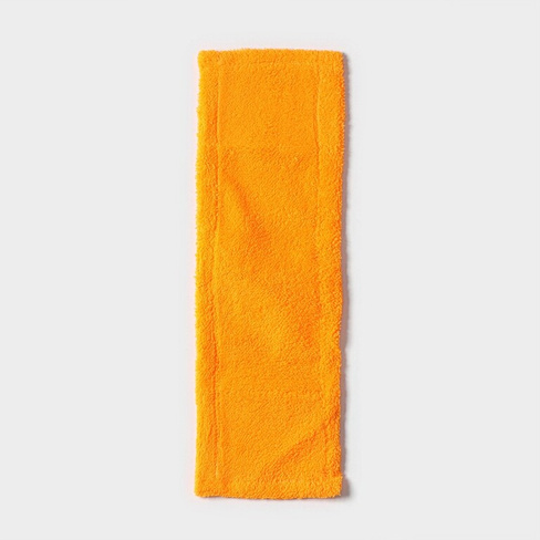 Насадка для плоской швабры доляна, 42×12 см, микрофибра, цвет оранжевый Доляна