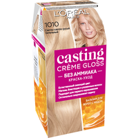 L'Oreal Paris Casting Creme Gloss стойкая краска-уход для волос, 1010 светло-светло-русый пепельный, 180 мл