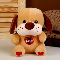 Мягкая игрушка "Собака", размер 22 см, цвет рыжий Сима-лэнд