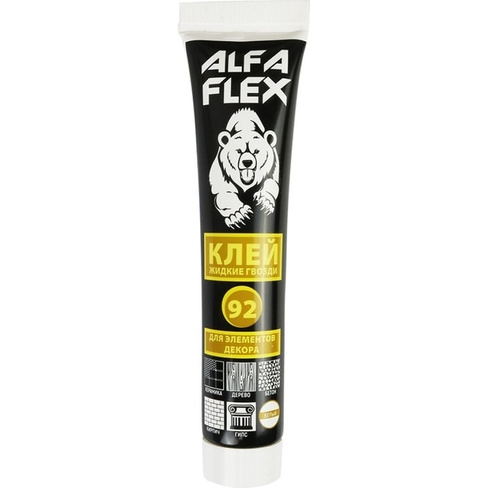 Клей ALFAFLEX жидкие гвозди, для элементов декора, белый, в шоу-боксе, 80 мл 754292
